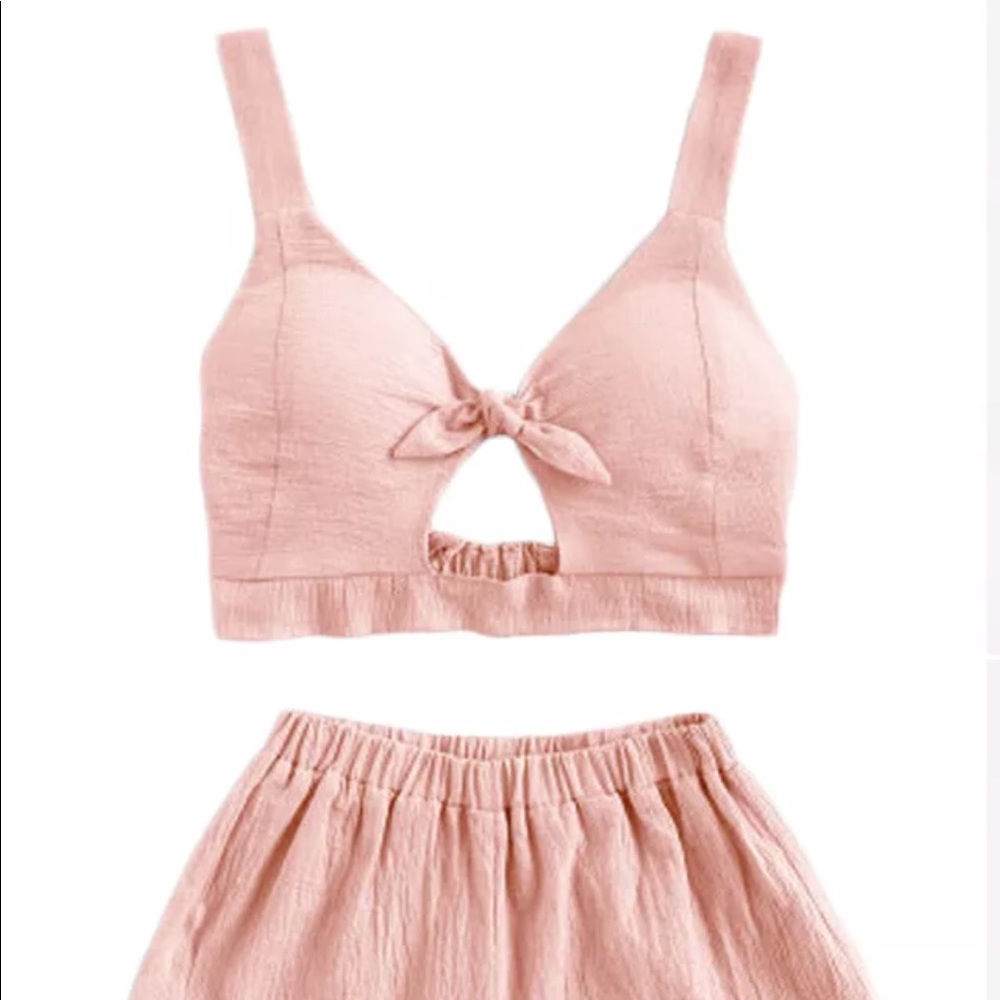 Crop bow top festival Pinup Barbie pink sexy bombshell rockabilly dollbaby E1